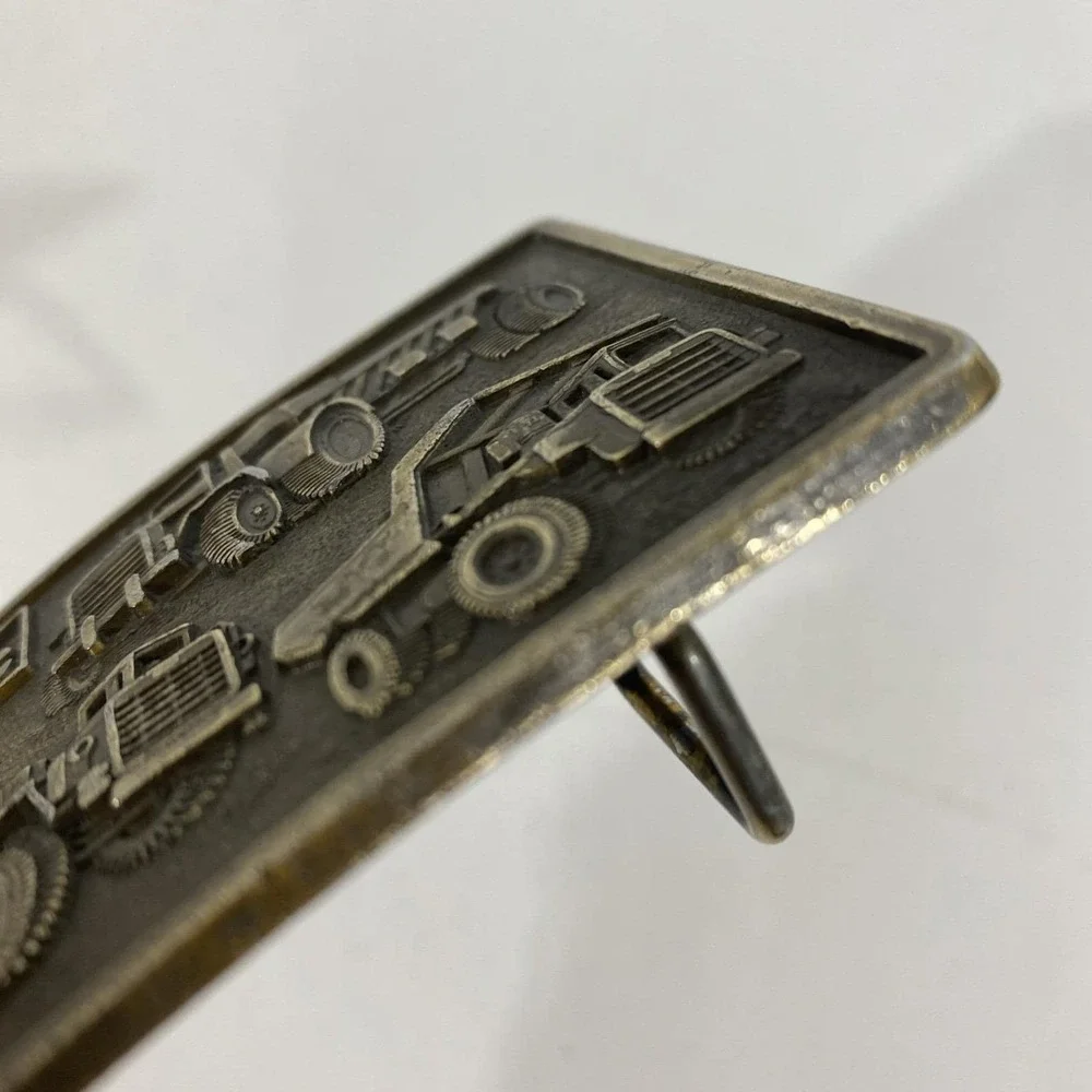 Vintage EUC‎ Euclid Dump Truck Heavy Road Equipment Tractor Brass Belt Buckle